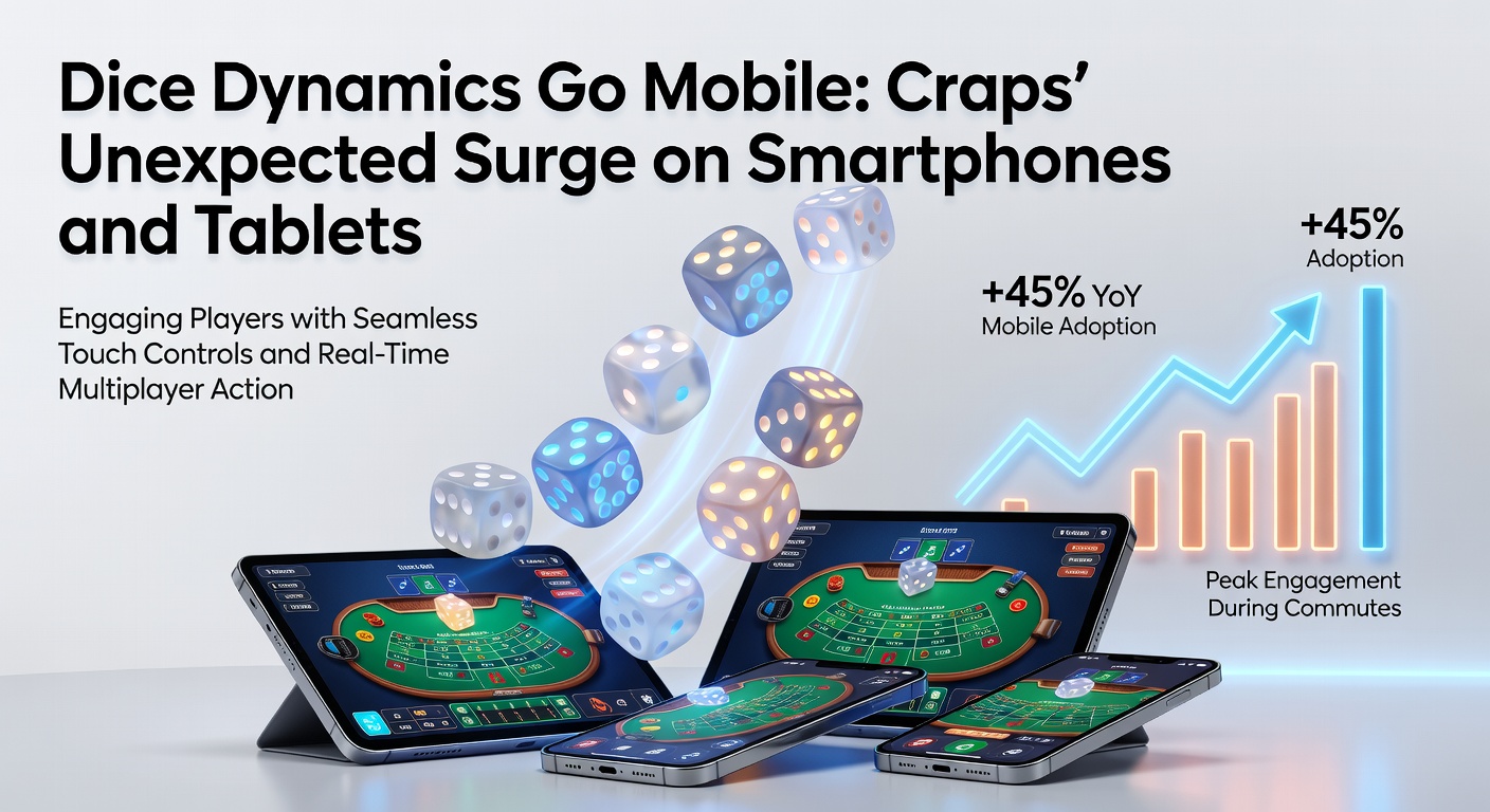 Tablet mit Craps-Spiel, Multiplayer-Modus aktiv, Spielerprofile und Chatfenster sichtbar, dynamische Würfelanimation