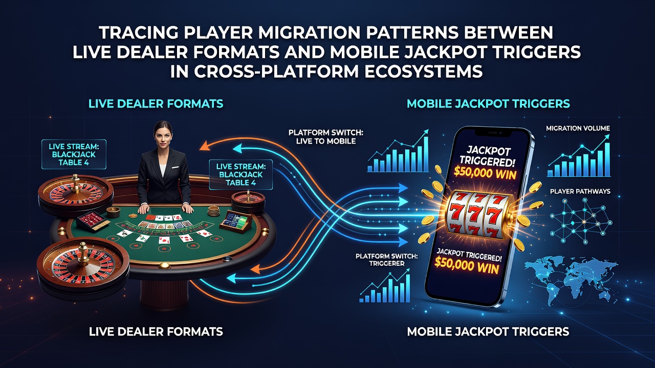 Grafik mit Migrationsflüssen zwischen Live-Dealer und mobilen Formaten
