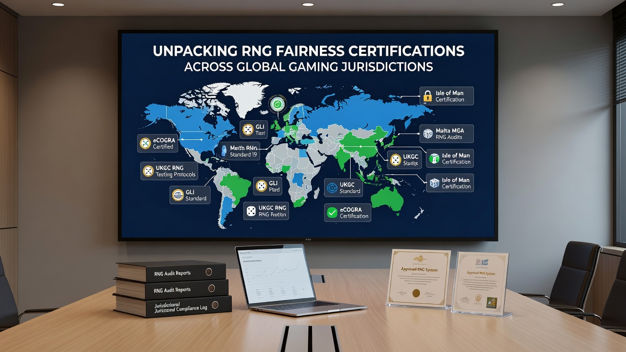 Karte mit markierten globalen Gaming-Jurisdiktionen und ihren Zertifizierungsanforderungen